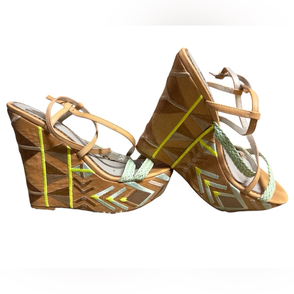 Circus by Sam Edelman Capri Platform Wedge Heeled Sandals Womens Size 9.5 Tan